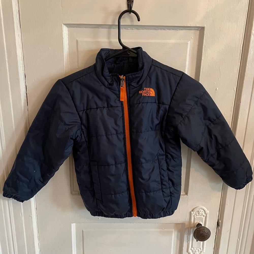 North Face Kids Puffer Jacket - Navy / Orange - Size XXS/5